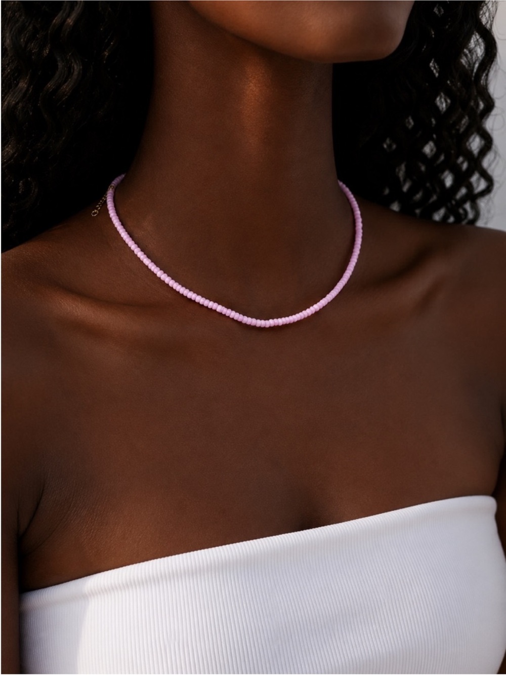 New! Colorful Pink Beaded Dopamine Stack Necklace NWOT 1040